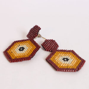 ARETES MINI HEXAGONO OJO TURCO